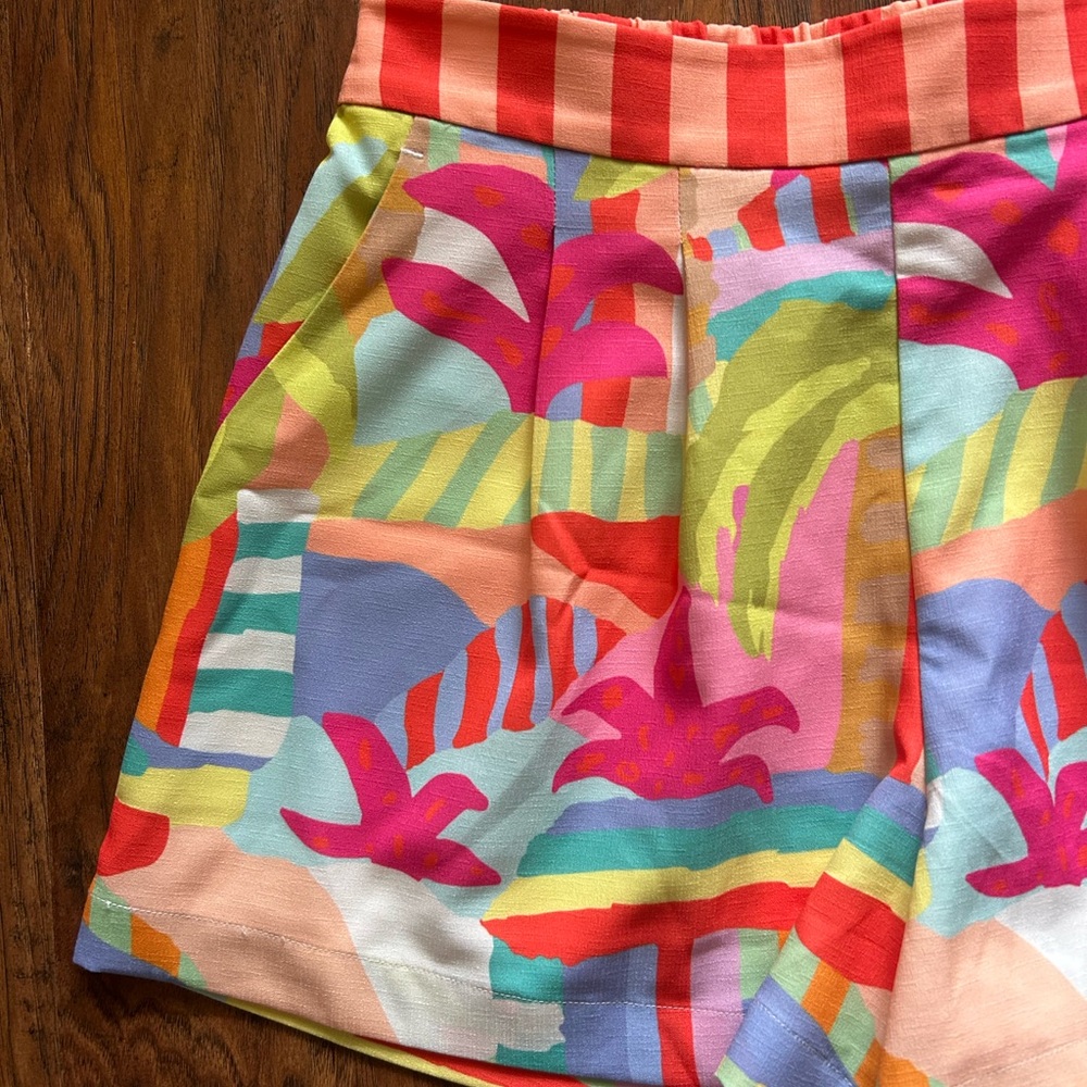Crosby By Millie Burch High Waisted Shorts Women’s Size Small Multicolored - Picture 4 of 9
